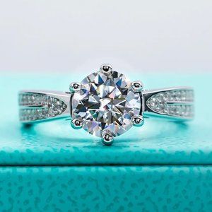 Certified 1ct. t.w. Moissanite Diamond Solitaire Wedding Engagement Ring NEW